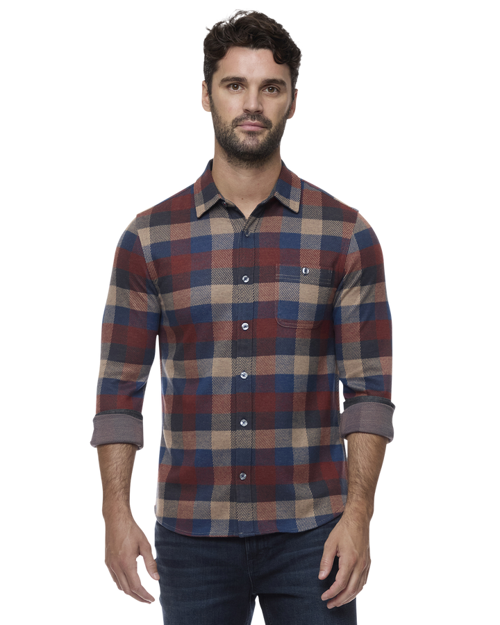 MEN'S TRUXTON RUST HERO KNIT FLANNEL SHIRT