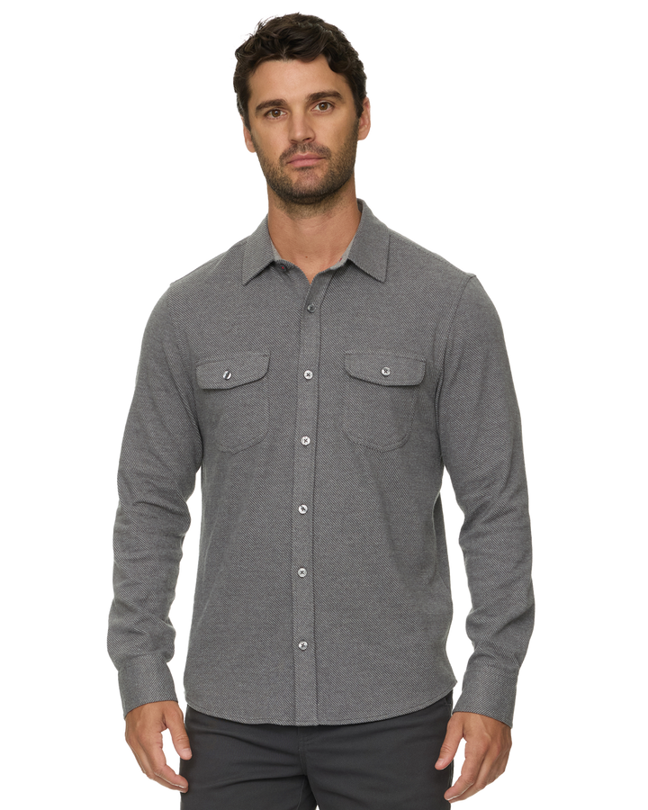 MEN'S CHARCOAL HERO STRETCH FLANNEL SHIRT