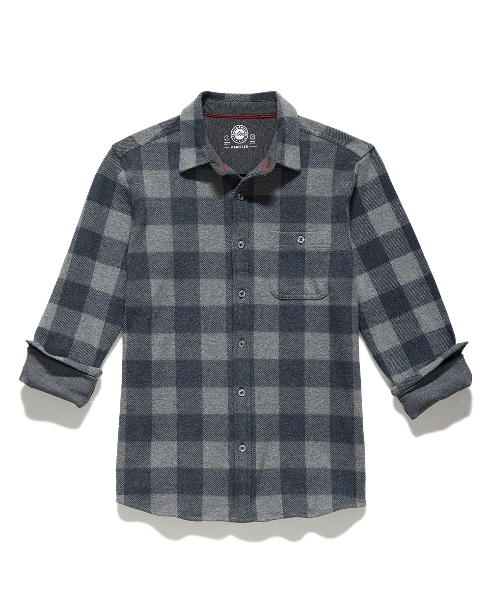 MEN'S THATCHER NAVY & GREY HERO KNIT FLANNEL SHIRT
