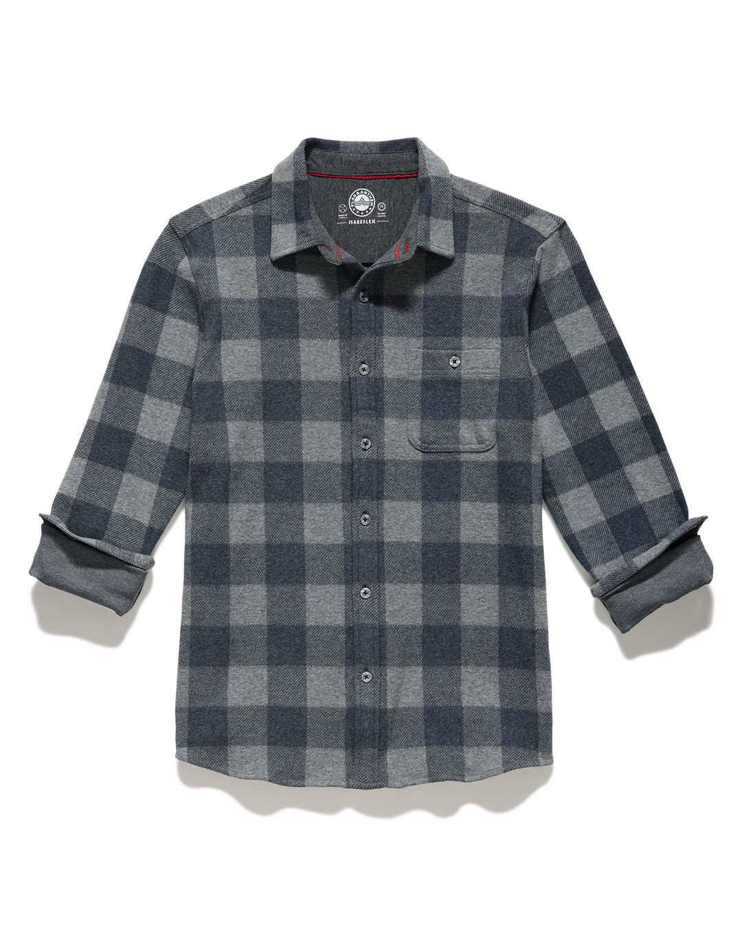 MEN'S THATCHER NAVY & GREY HERO KNIT FLANNEL SHIRT