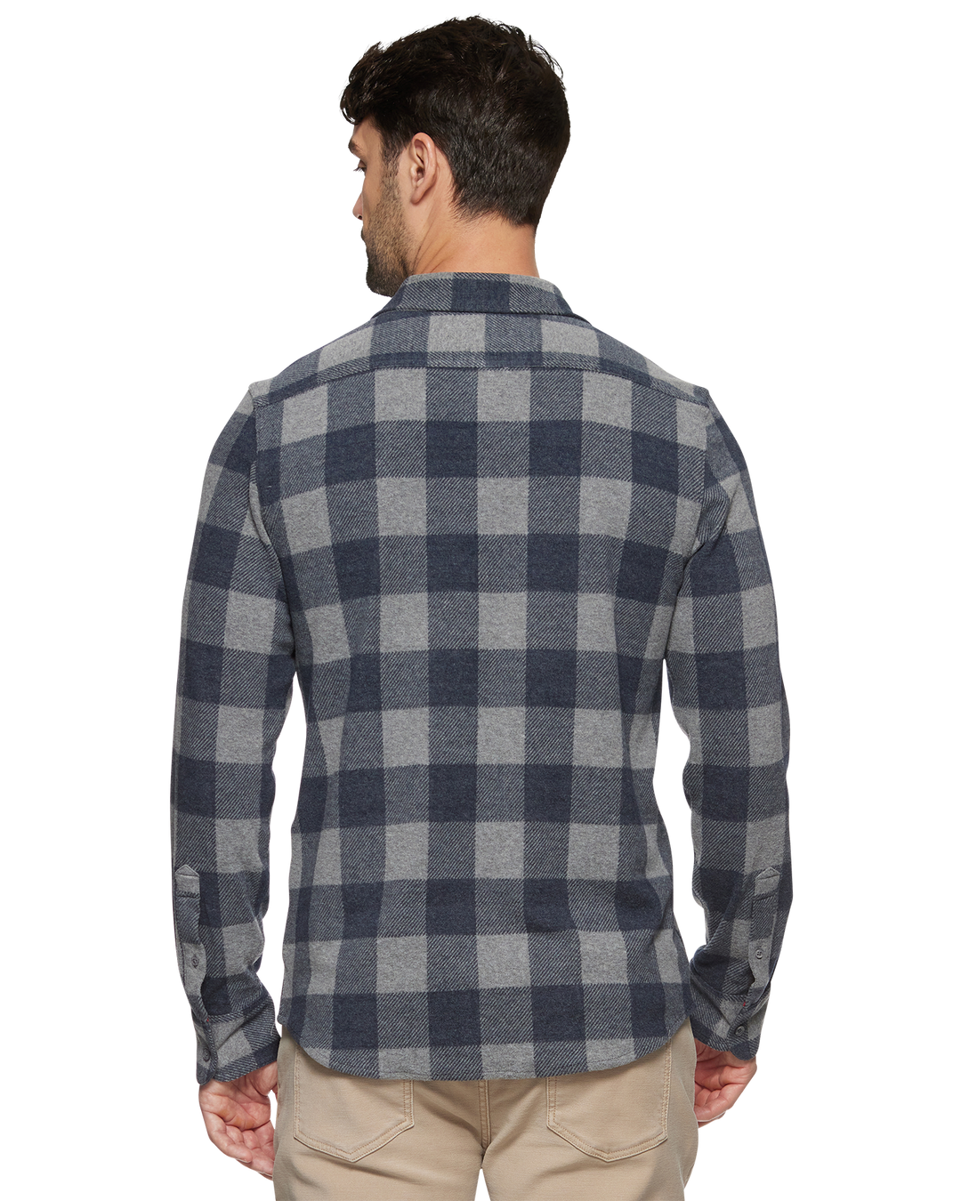 MEN'S THATCHER NAVY & GREY HERO KNIT FLANNEL SHIRT