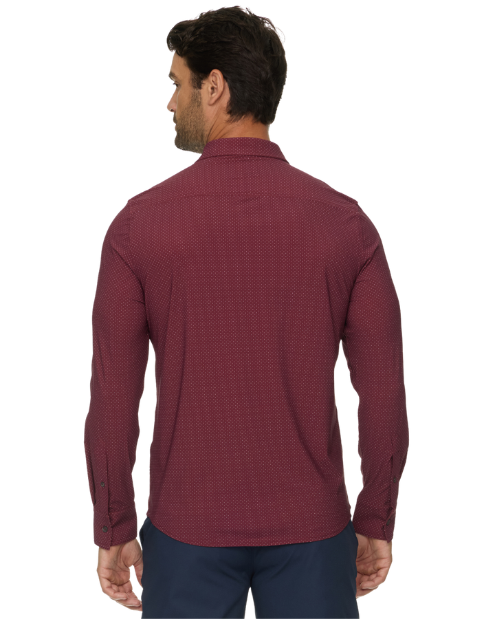MEN'S MAROON LORETTO JOURNEY STRETCH WOVEN SHIRT