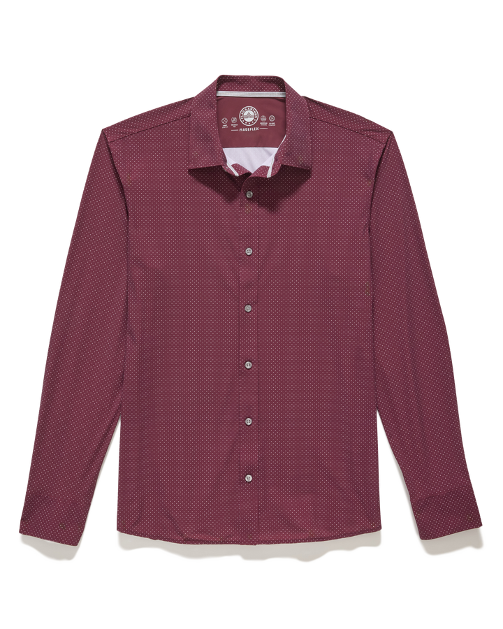 MEN'S MAROON LORETTO JOURNEY STRETCH WOVEN SHIRT