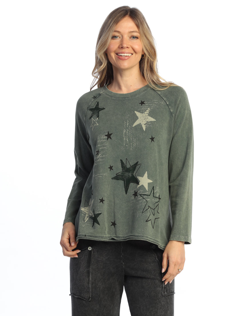 LUMI MINERAL WASHED RAGLAN SLEEVE TOP