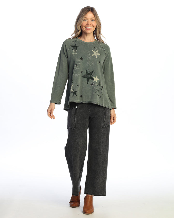 LUMI MINERAL WASHED RAGLAN SLEEVE TOP