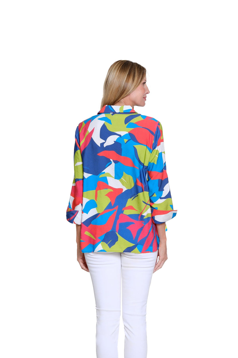 TURN UP 3/4 SLEEVE PRINT SHIRT

