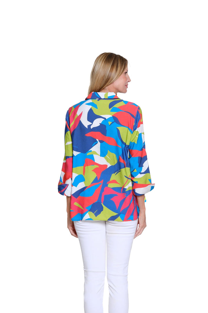 TURN UP 3/4 SLEEVE PRINT SHIRT