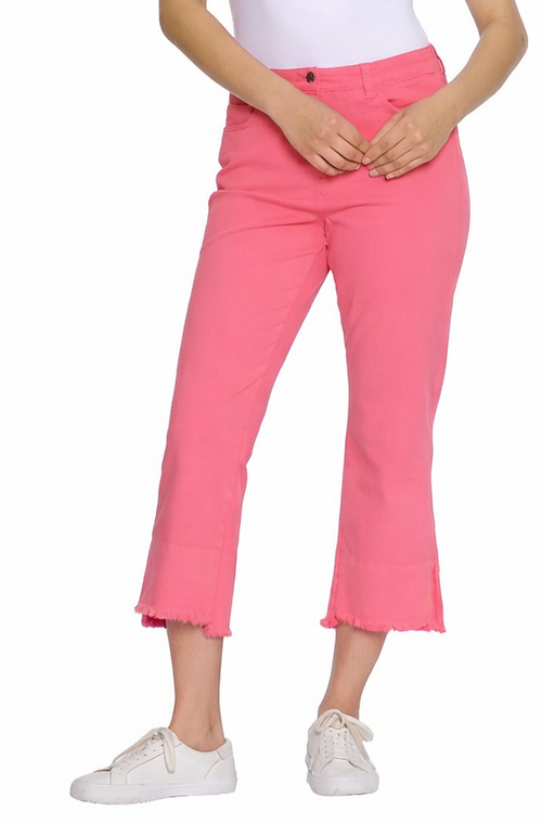 CORAL PINK 5 POCKET CROP PANTS
