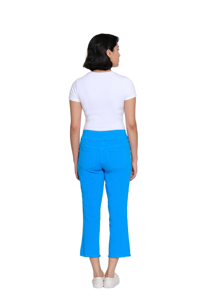 BRIGHT TURQUOISE PULL ON 5 POCKET CROP PANT