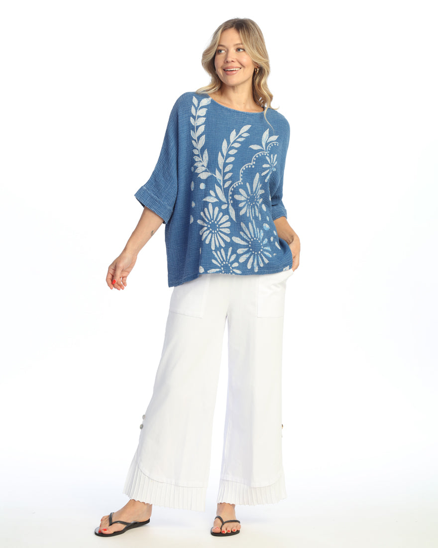 NAPOLI FLORAL DOUBLE GAUZE TOP

