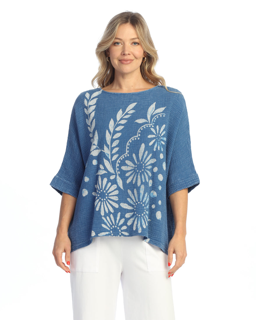 NAPOLI FLORAL DOUBLE GAUZE TOP
