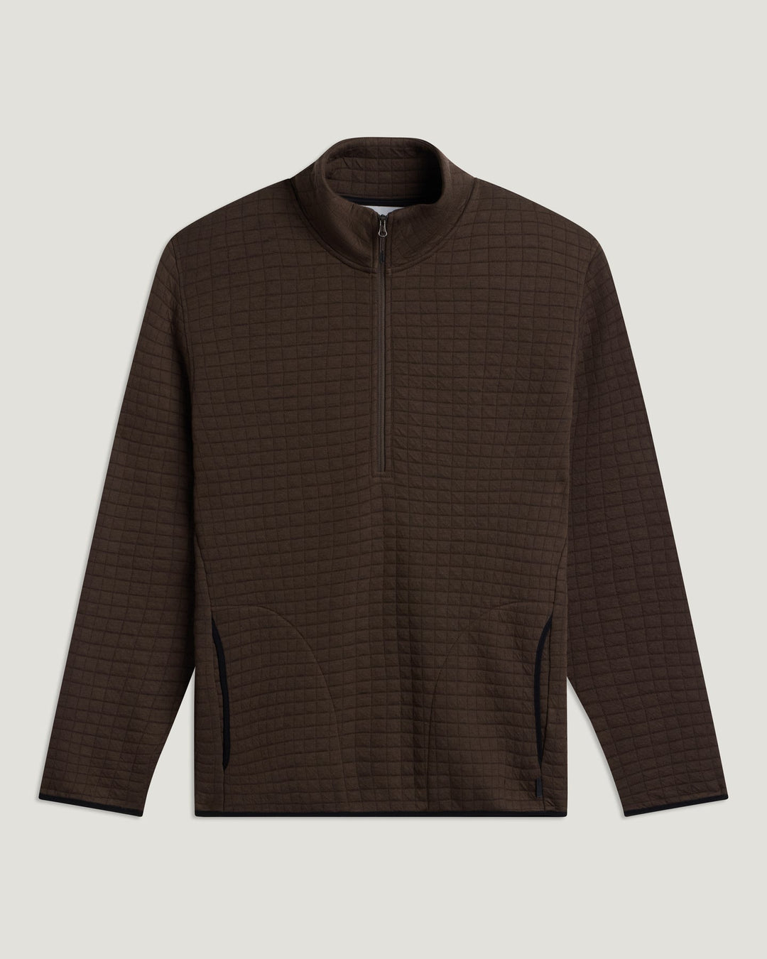 MEN'S HEATHER DARK BROWN DOWNVALLEY QUARTER ZIP
