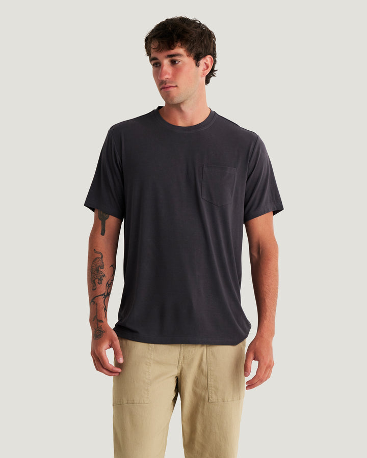 MEN'S ANTHRACITE BAMBOO FLEX POCKET TEE