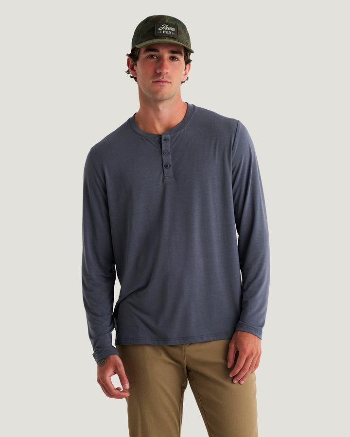 MEN'S STORM CLOUD BAMBOO FLEX LONG SLEEVE HENLEY