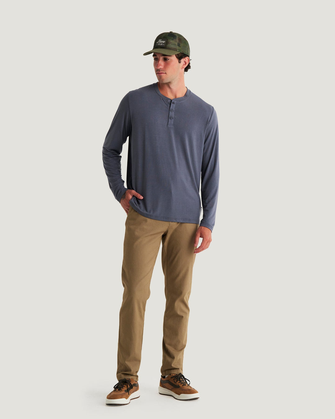 MEN'S STORM CLOUD BAMBOO FLEX LONG SLEEVE HENLEY