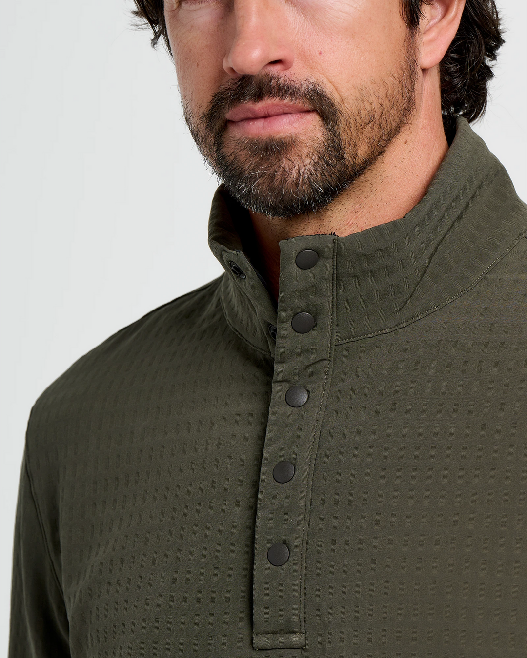 MEN'S DARK FOREST GRIDBACK FLEECE SNAP PULLOVER