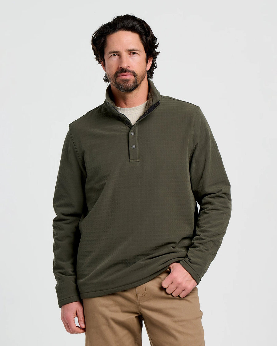 MEN'S DARK FOREST GRIDBACK FLEECE SNAP PULLOVER
