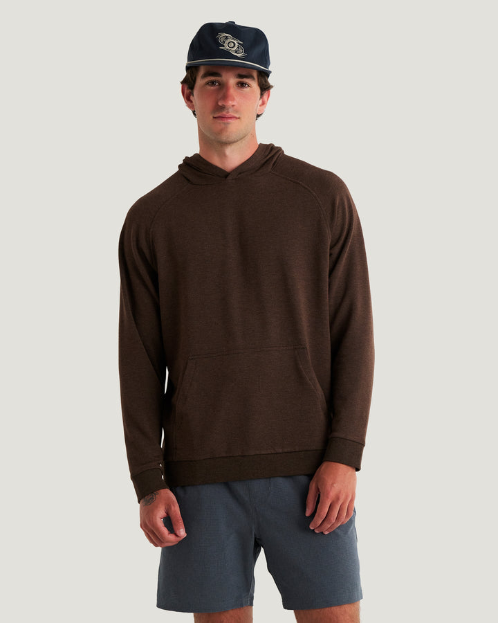MEN'S HEATHER DARK BROWN BAMBOO LIGHTWEIGHT FLEECE HOODIE