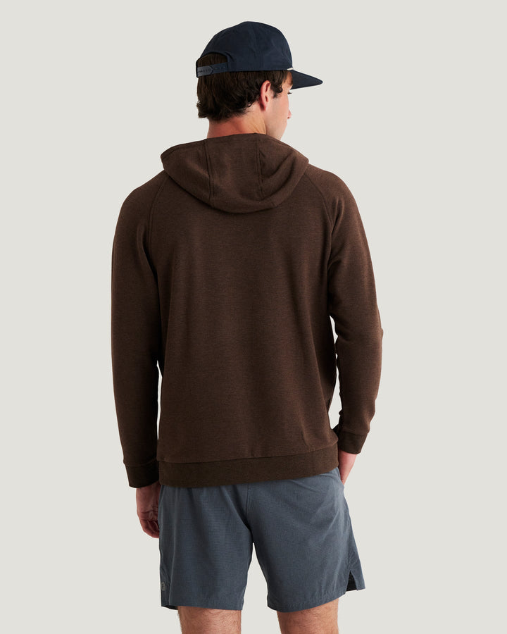 MEN'S HEATHER DARK BROWN BAMBOO LIGHTWEIGHT FLEECE HOODIE