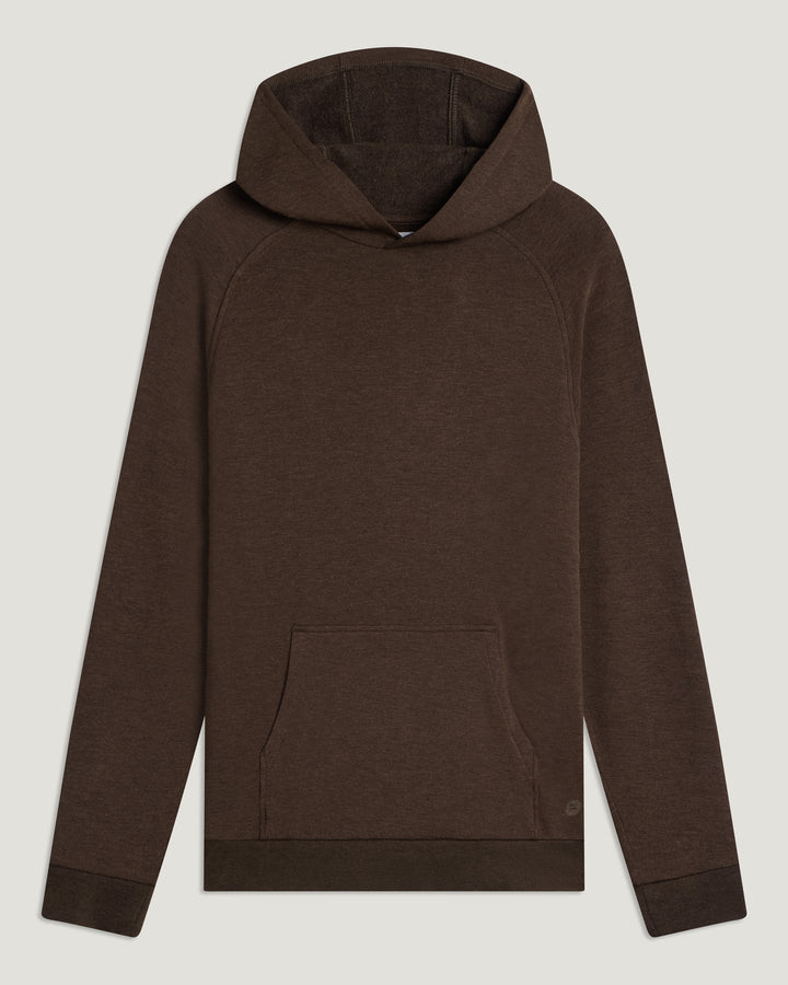 MEN'S HEATHER DARK BROWN BAMBOO LIGHTWEIGHT FLEECE HOODIE