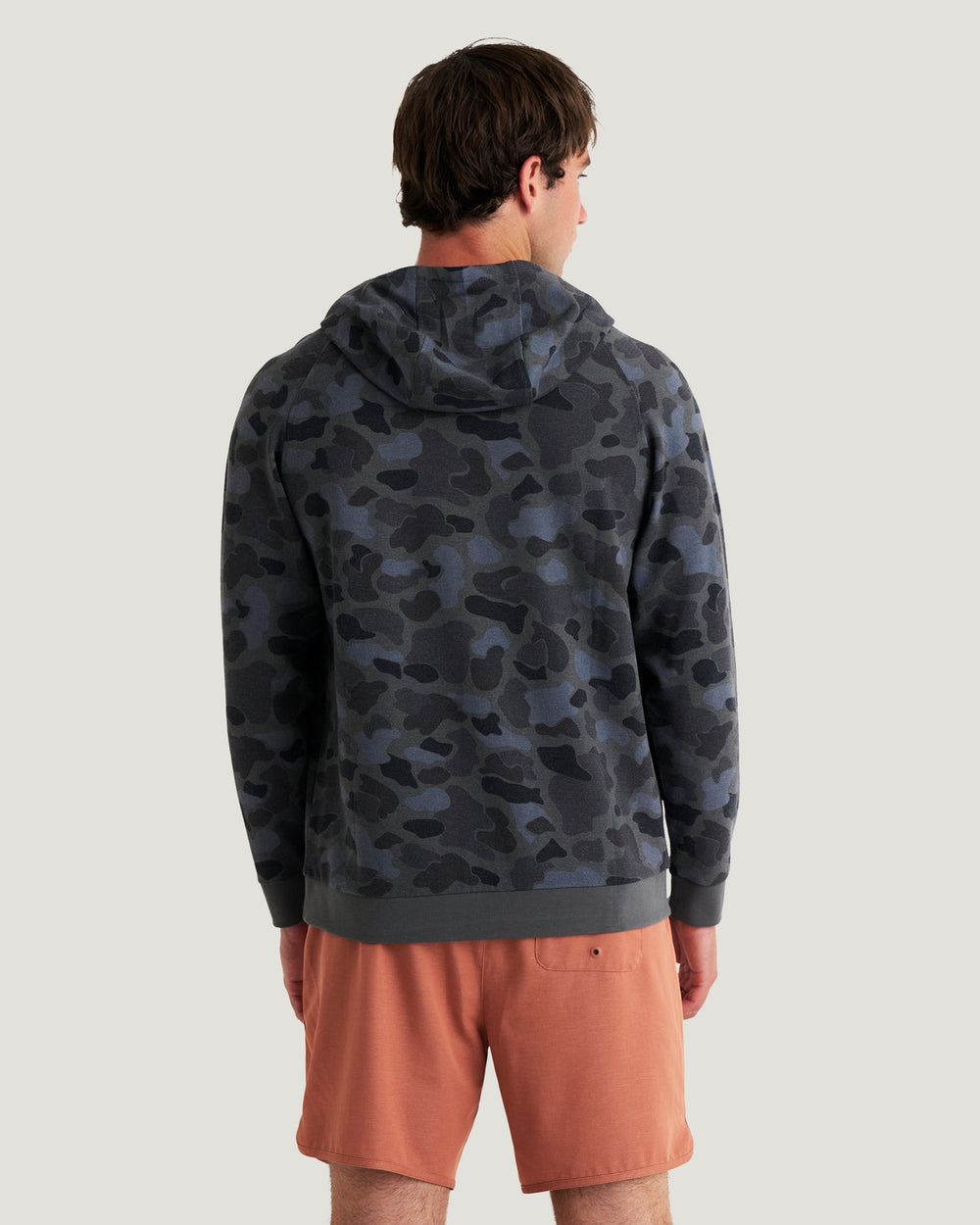 MEN'S BAMBOO VINTAGE BLACK CAMO LIGHTWEIGHT FLEECE HOODIE
