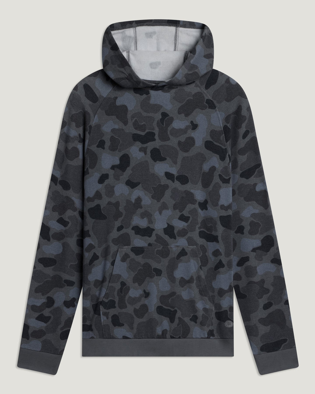 MEN'S BAMBOO VINTAGE BLACK CAMO LIGHTWEIGHT FLEECE HOODIE