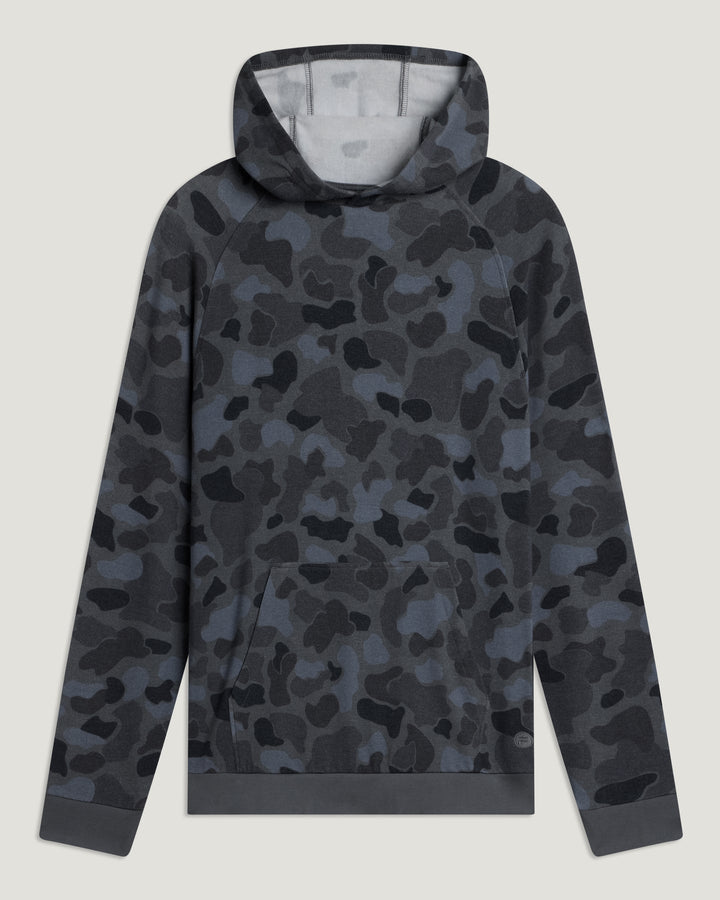 MEN'S BAMBOO VINTAGE BLACK CAMO LIGHTWEIGHT FLEECE HOODIE