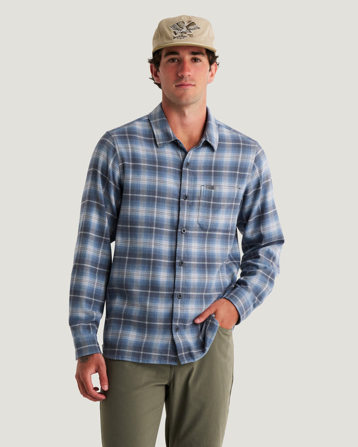 MEN'S STORM CLOUD PLAID SEAWOOL FLANNEL SHIRT