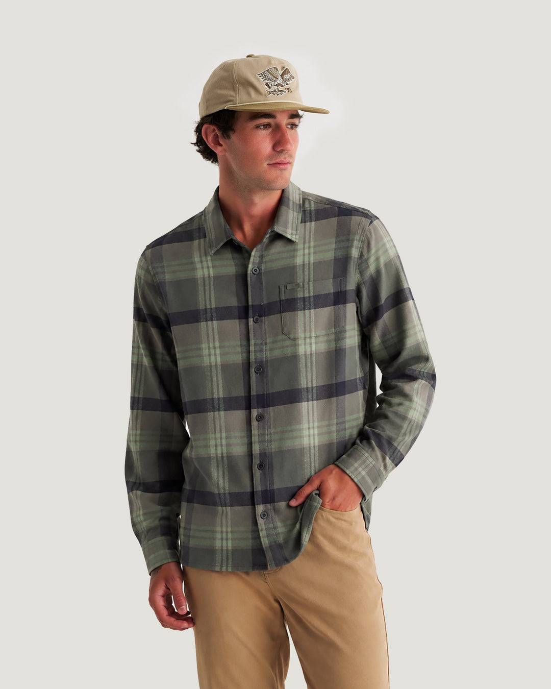 MEN'S DARK FOREST PLAID SEAWOOL FLANNEL SHIRT