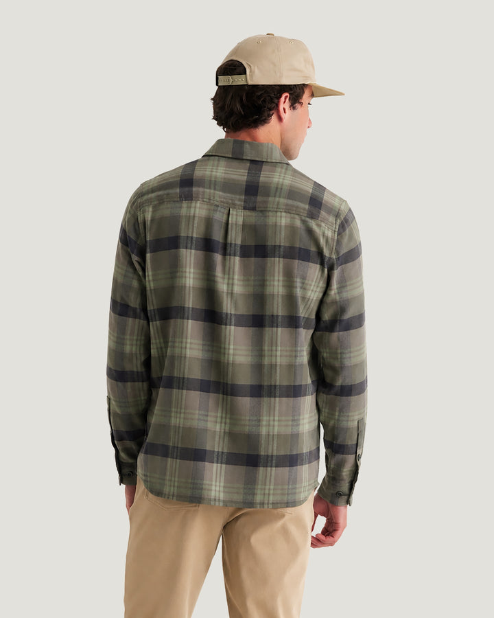 MEN'S DARK FOREST PLAID SEAWOOL FLANNEL SHIRT