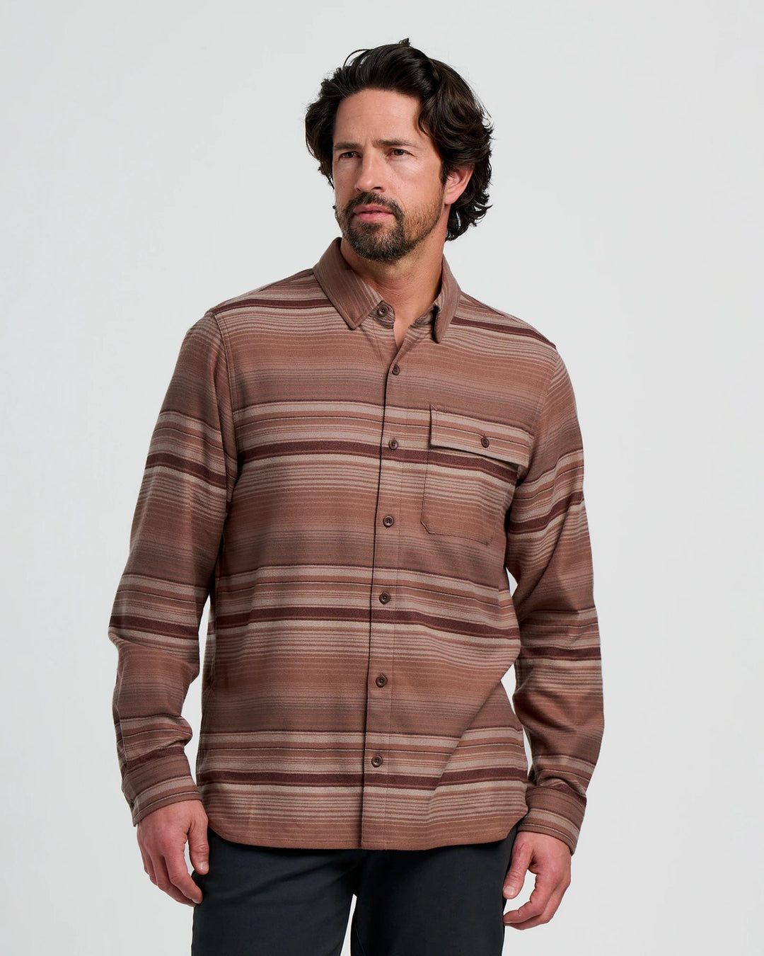 MEN'S NUTMEG STRIPE SEAWOOL FLANNEL SHIRT