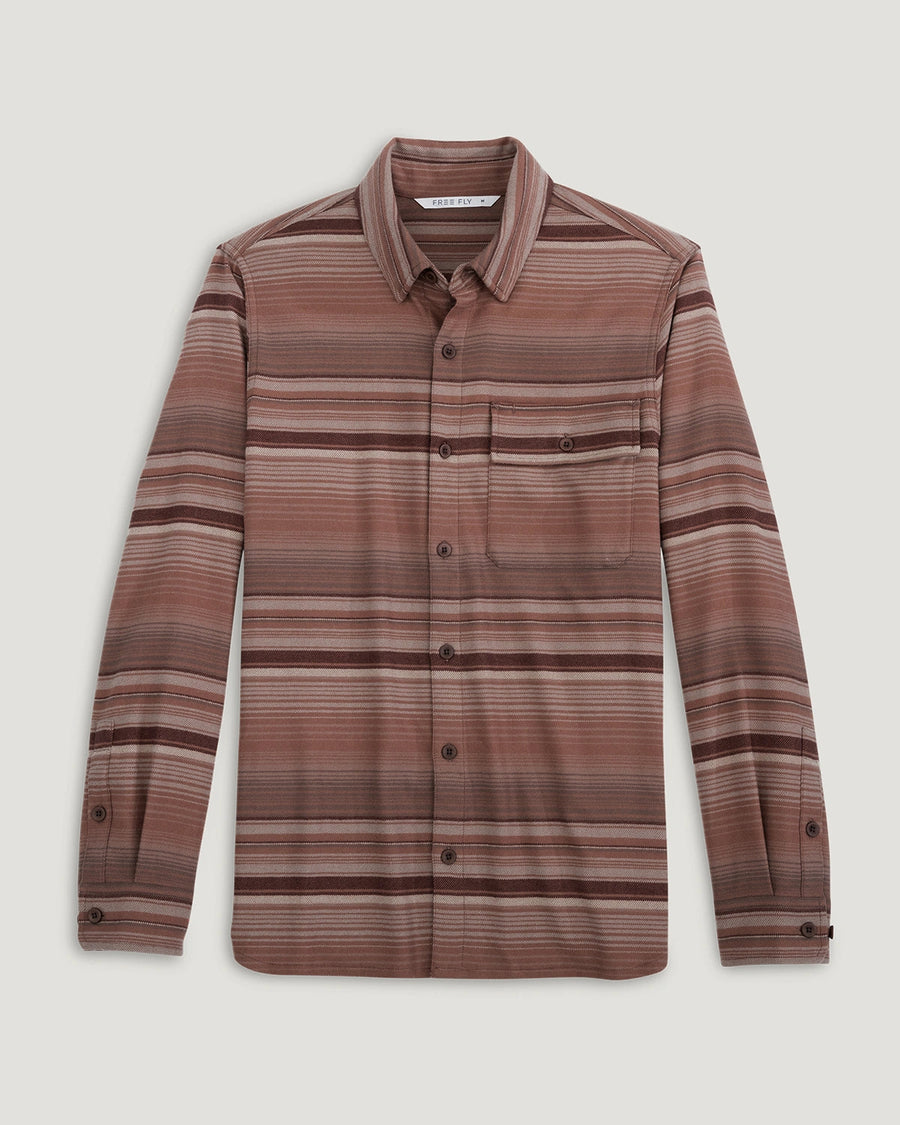 MEN'S NUTMEG STRIPE SEAWOOL FLANNEL SHIRT
