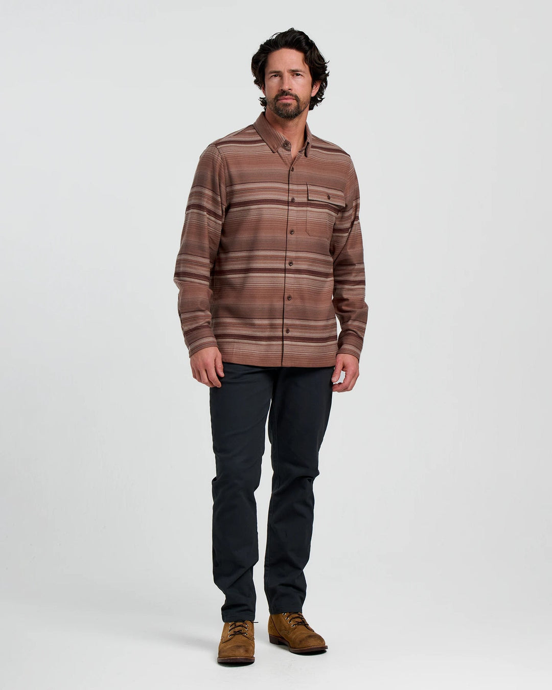MEN'S NUTMEG STRIPE SEAWOOL FLANNEL SHIRT