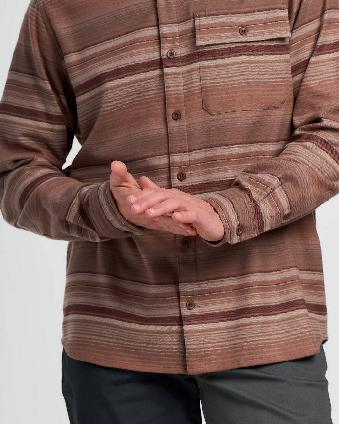 MEN'S NUTMEG STRIPE SEAWOOL FLANNEL SHIRT
