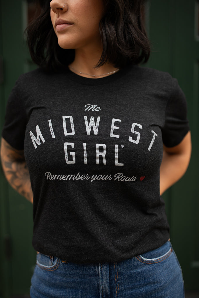 CHARCOAL JACKSON STREET MIDWEST GIRL TEE
