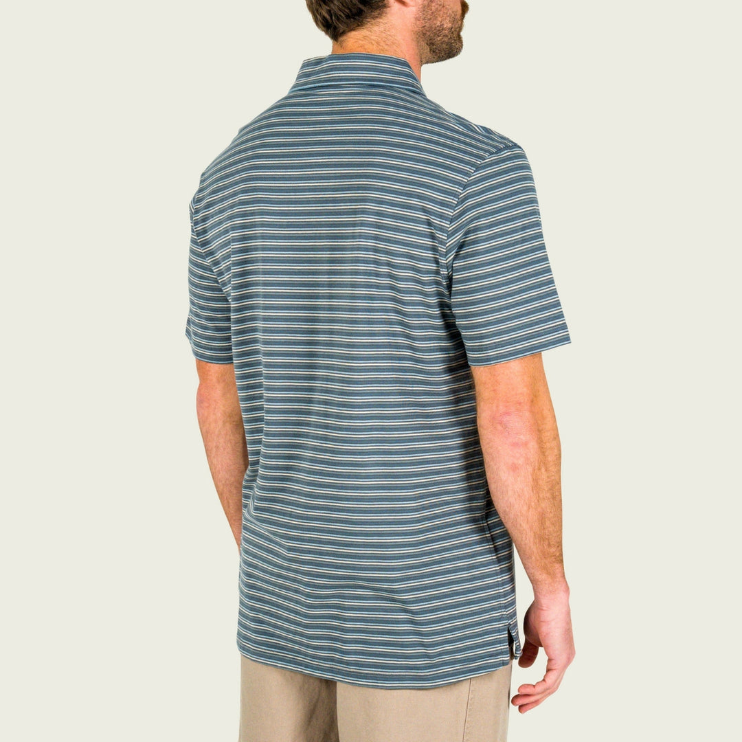PAWLEYS CHARCOAL STRIPE POLO SHIRT
