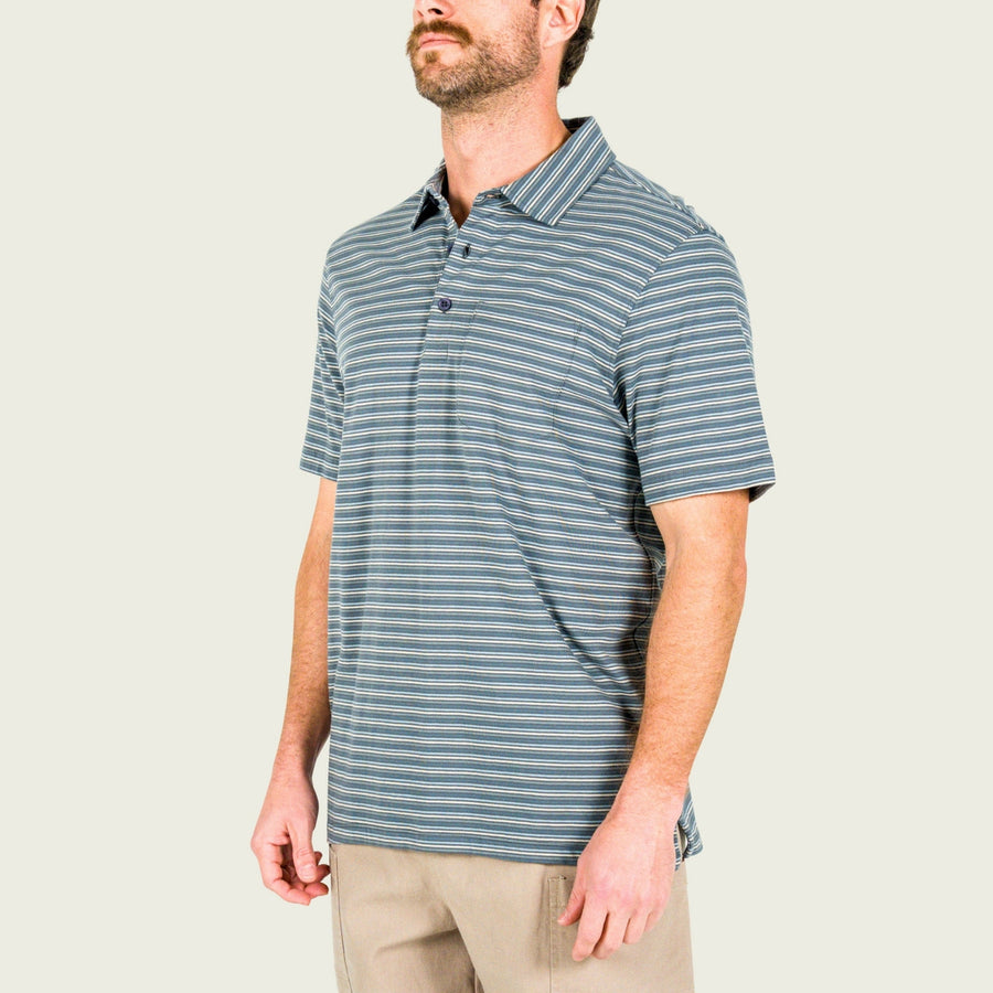 PAWLEYS CHARCOAL STRIPE POLO SHIRT
