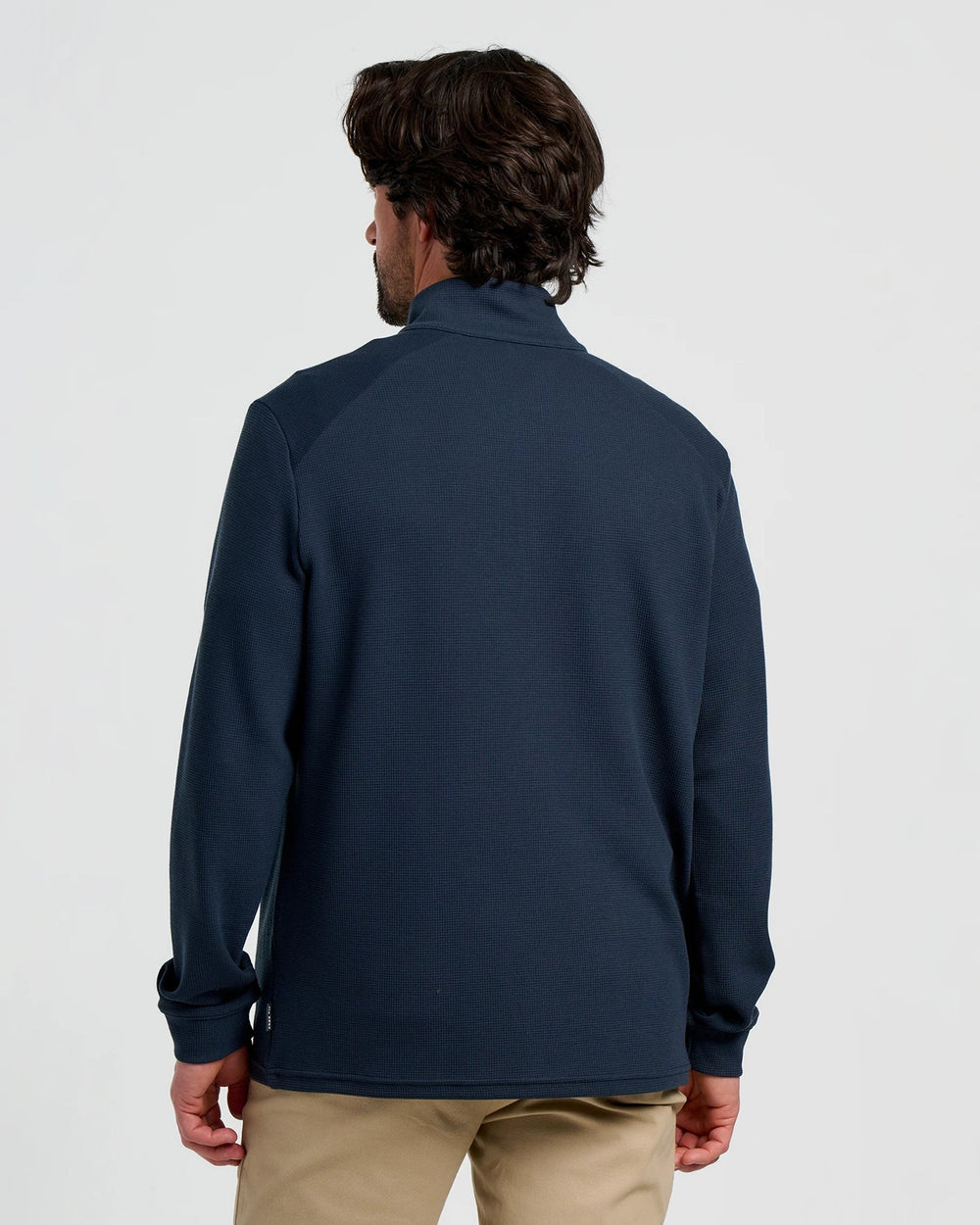 MEN'S NAVY WAFFLE QUARTER ZIP
