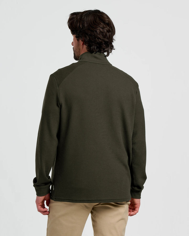 MEN'S DARK FOREST WAFFLE QUARTER ZIP