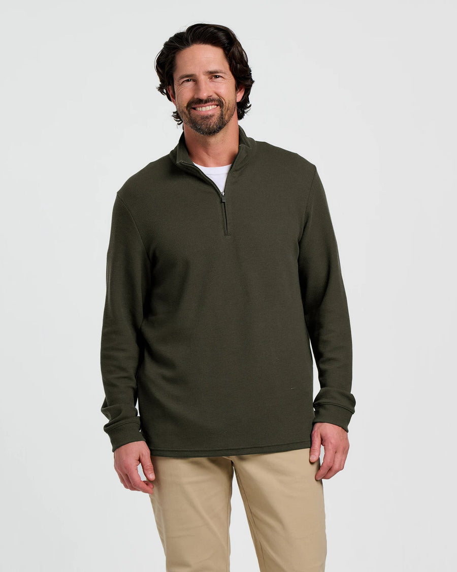 MEN'S DARK FOREST WAFFLE QUARTER ZIP
