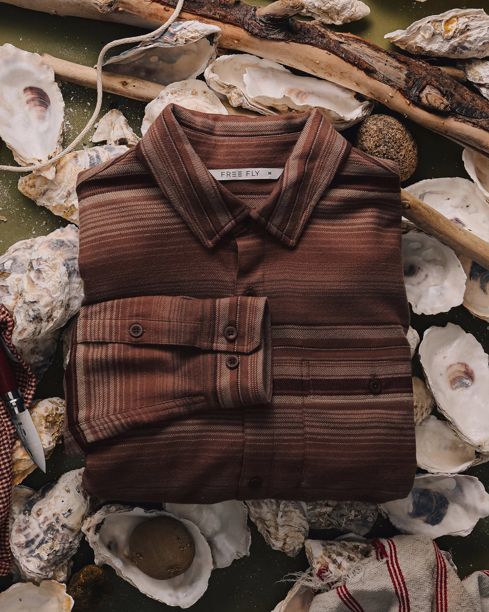 MEN'S NUTMEG STRIPE SEAWOOL FLANNEL SHIRT
