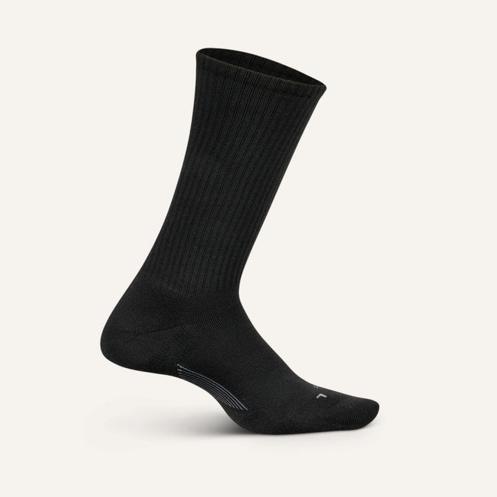 MEN'S BLACK CASUAL RIB MAX CUSHION CREW SOCKS