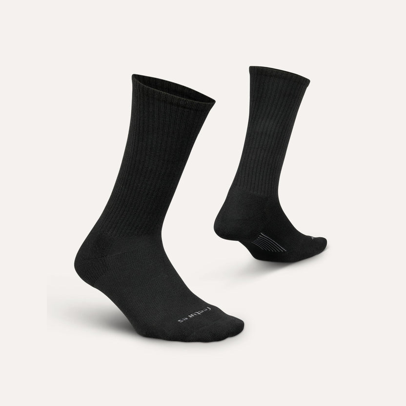 MEN'S BLACK CASUAL RIB MAX CUSHION CREW SOCKS