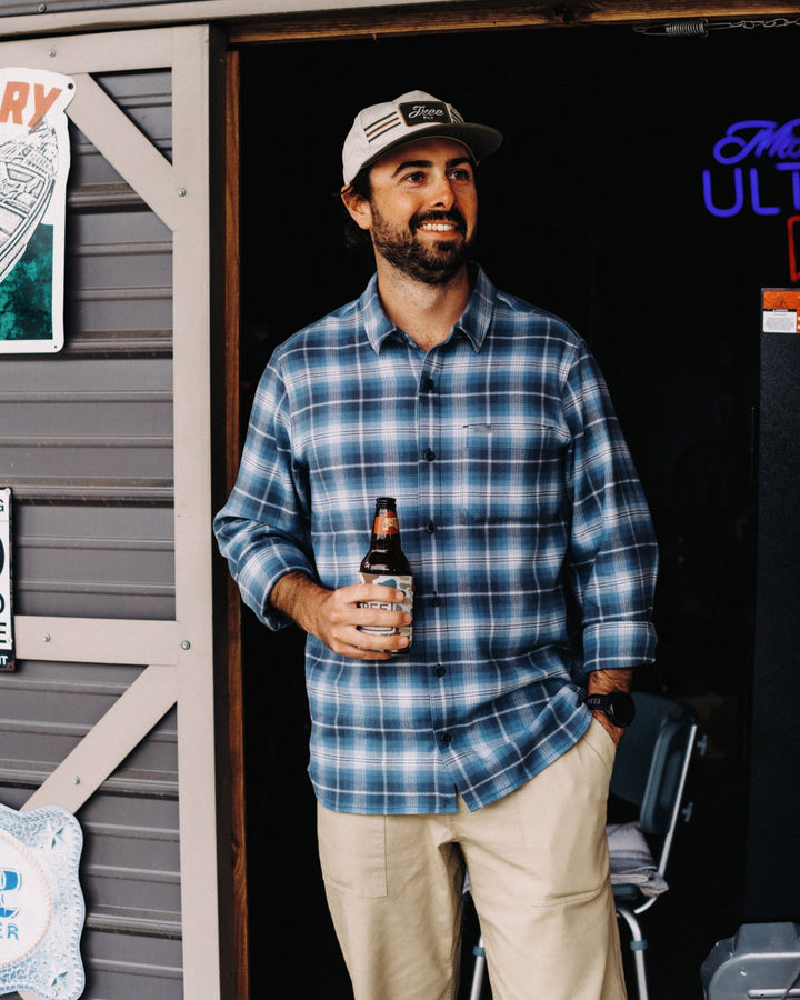 MEN'S STORM CLOUD PLAID SEAWOOL FLANNEL SHIRT