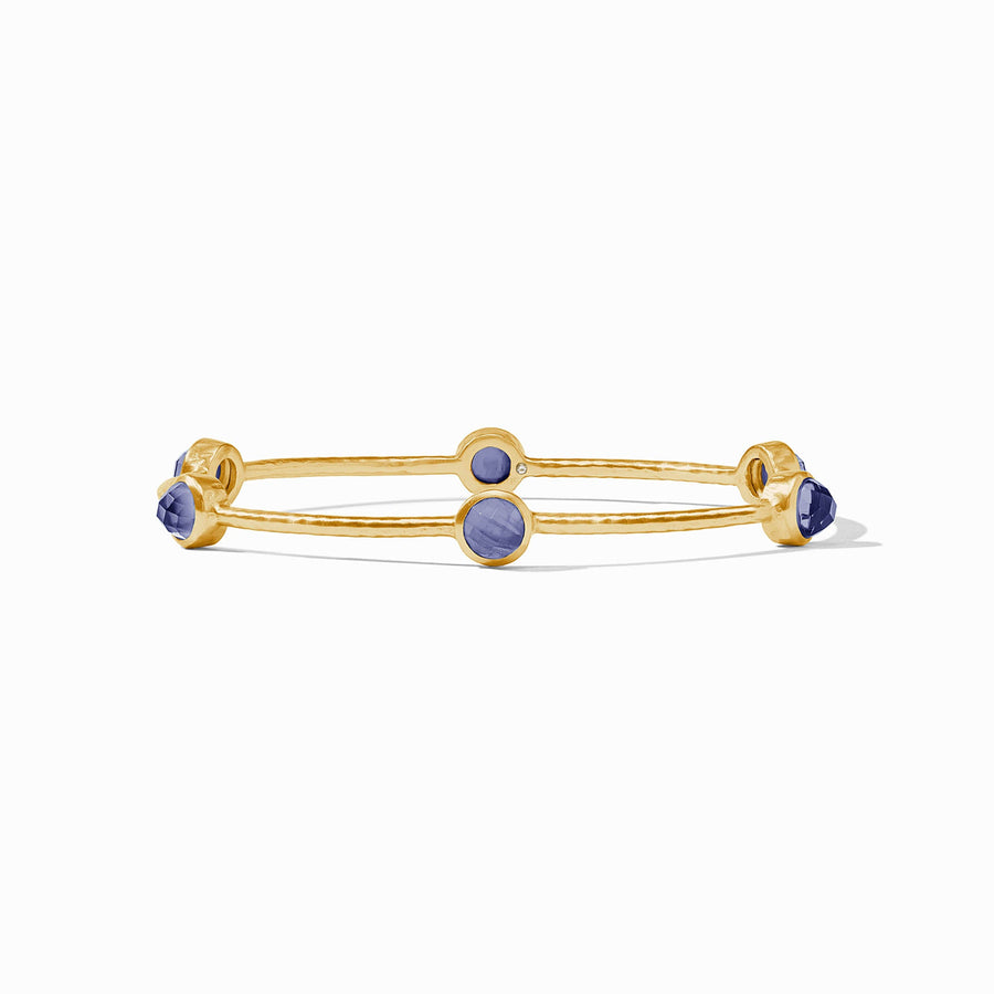 Iridescent Tanzanite Blue Milano Luxe Gold Bangle
