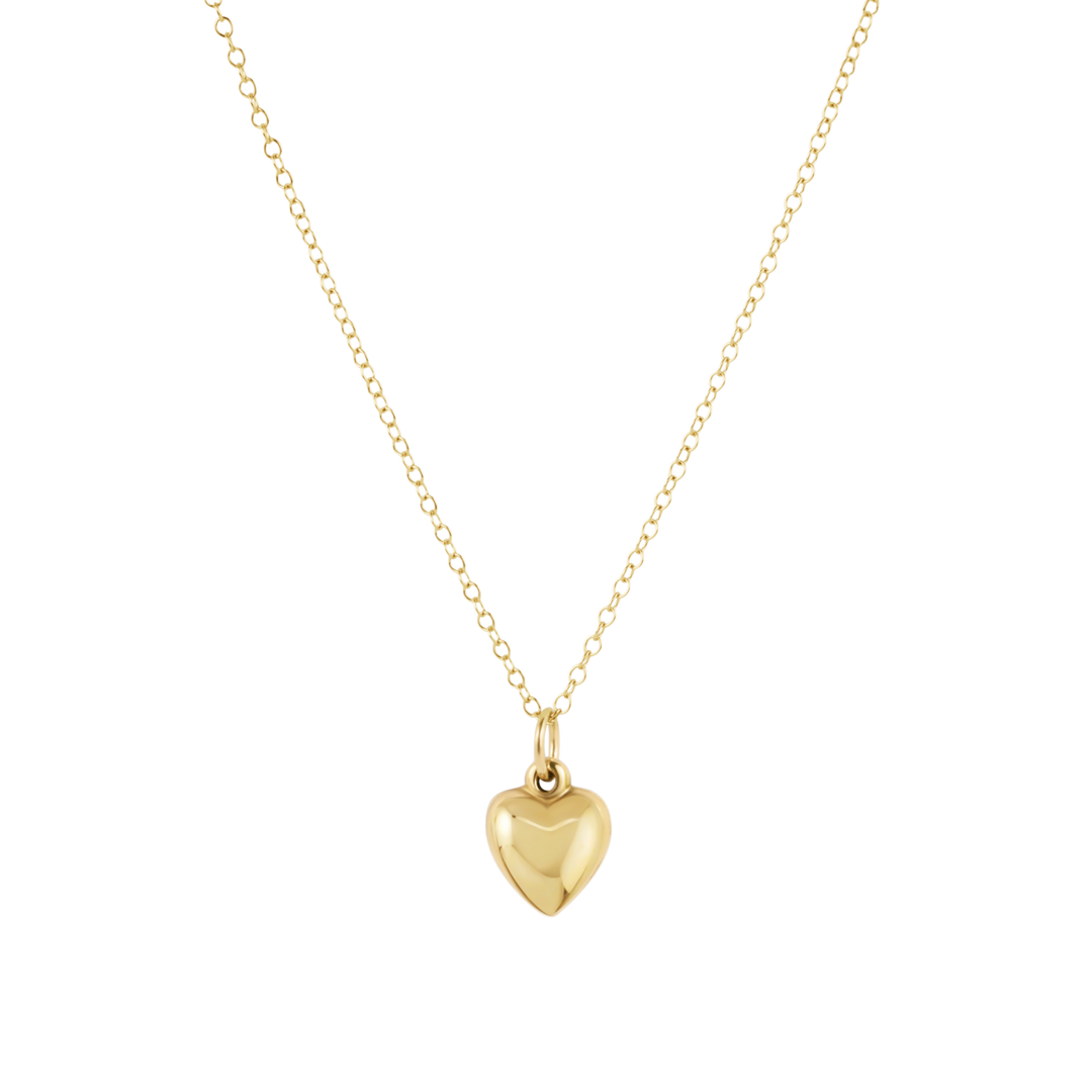 SMALL LOVE PLUSH CHARM GOLD 16" NECKLACE