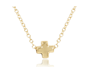 16" Signature Cross Necklace W/ Gold Charm