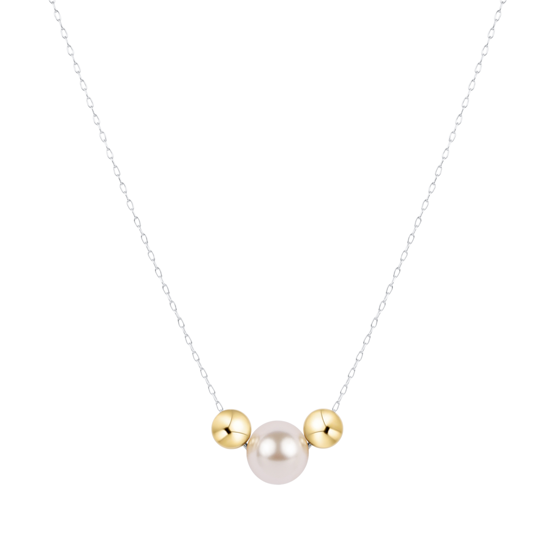 PEARL PURPOSE MIXED METAL 16" NECKLACE