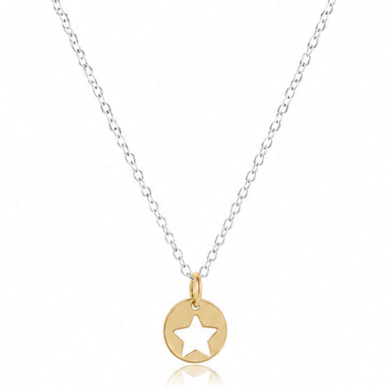 STAR CHARM MIXED METAL 16" NECKLACE
