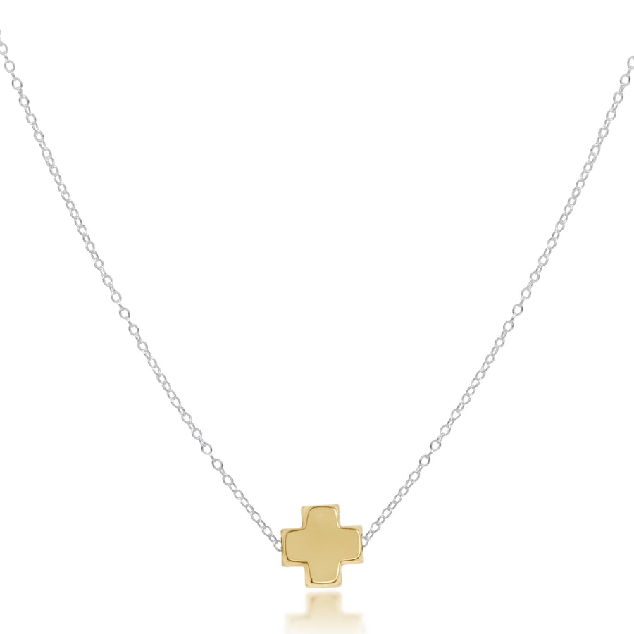 SIGNATURE CROSS MIXED METAL 16" NECKLACE
